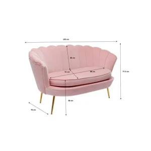 KARE Design Sofá Water Lily 2-lugares Rose Hot