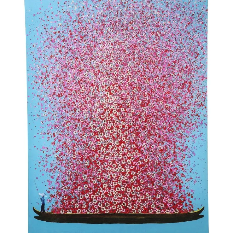 tela_a_leo_flower_boat_az_0-1.webp KARE Design Tela a Óleo Flower Boat Azul/Rosa 160x120cm Sale