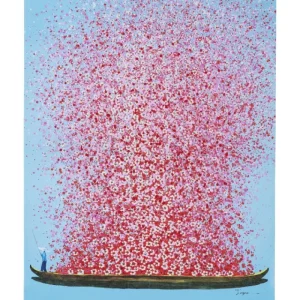 KARE Design Tela a Óleo Flower Boat Azul Rosa 100x80cm Discount