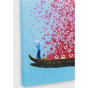 KARE Design Tela a Óleo Flower Boat Azul Rosa 100x80cm Discount