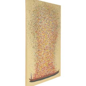KARE Design Tela a Óleo Flower Boat Gold vermelho 100x80cm Fashion