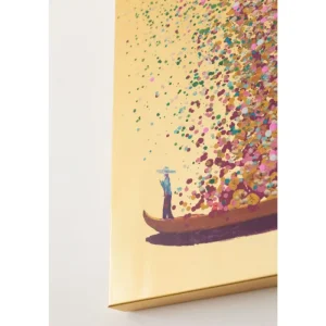 KARE Design Tela a Óleo Flower Boat Gold Rosa 100x80cm New