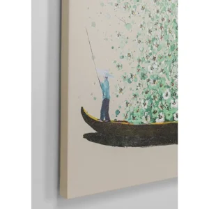 KARE Design Tela Flower Boat Beige Green 120x160 cm Clearance