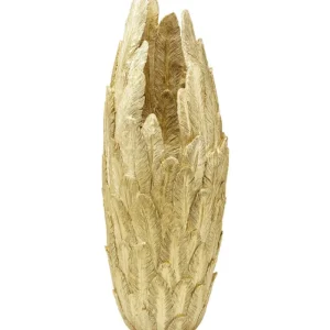 KARE Design Vaso Feathers Dourado 80cm Fashion